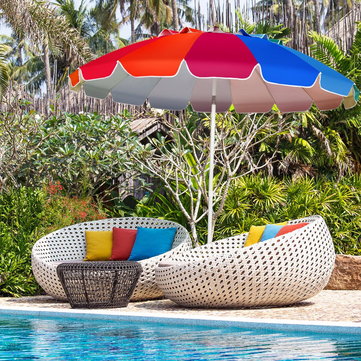 SONNENSCHIRM Bunt - Multicolor, Metall (250/250cm) - COSTWAY