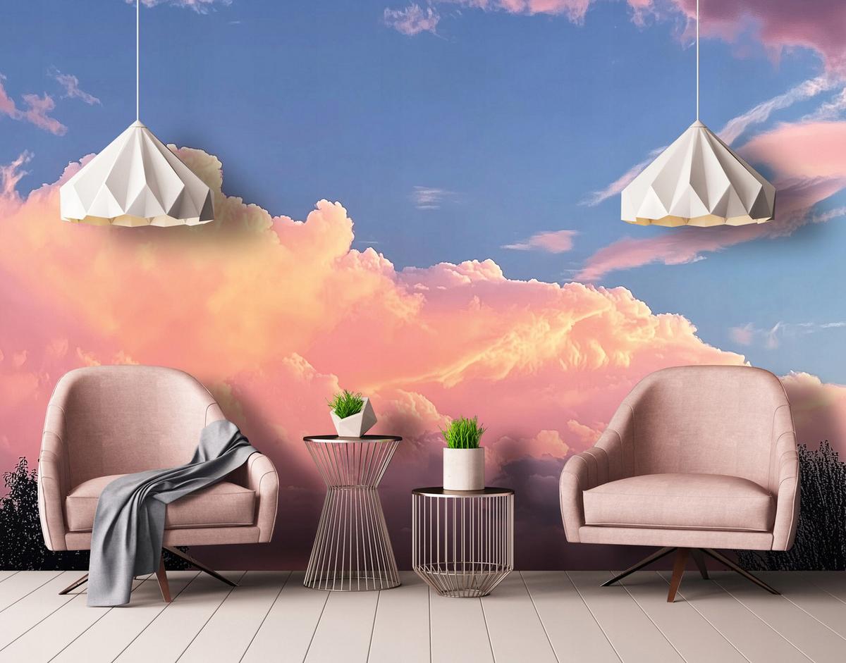 FOTOTAPETE Kinderzimmer Mädchen Wolken Himmel Kindertapete 250x175 - Multicolor, Papier (250/175cm) - Wallarena
