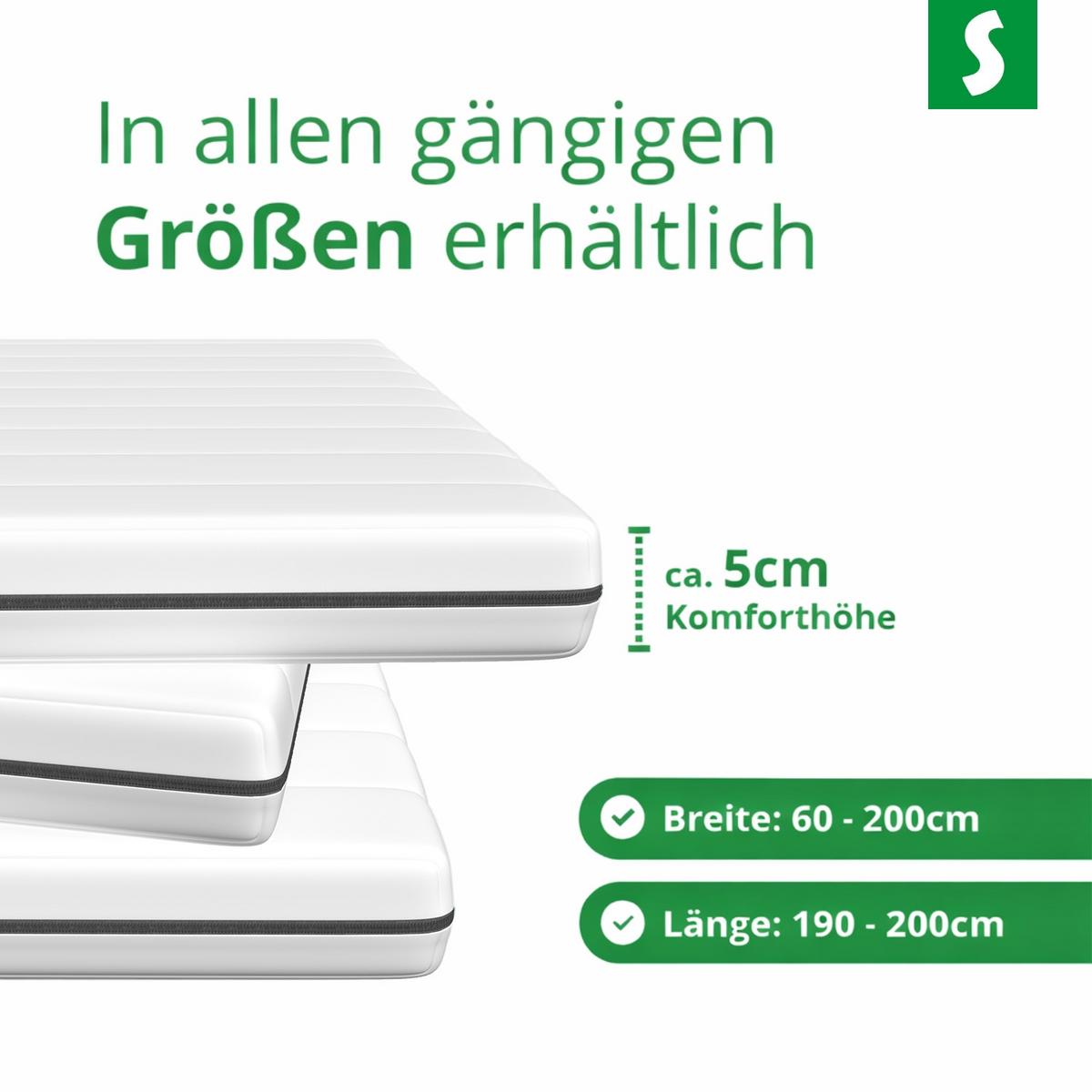 MATRATZENTOPPER 80 x 190 cm – ca. 5 cm Höhe - Weiß, Textil (80/190cm) - Schlaftroll