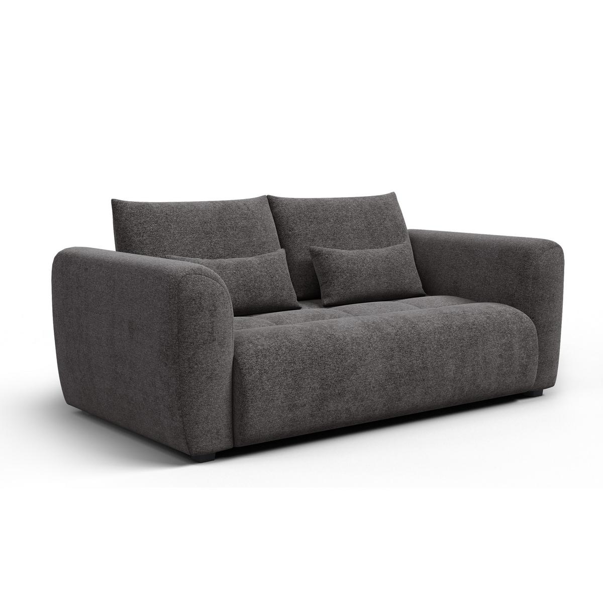 SOFA SORENO 3-Sitzer, dunkelgrau - Dunkelgrau/Schwarz, Holz/Textil (214/94/114cm) - Wozimo