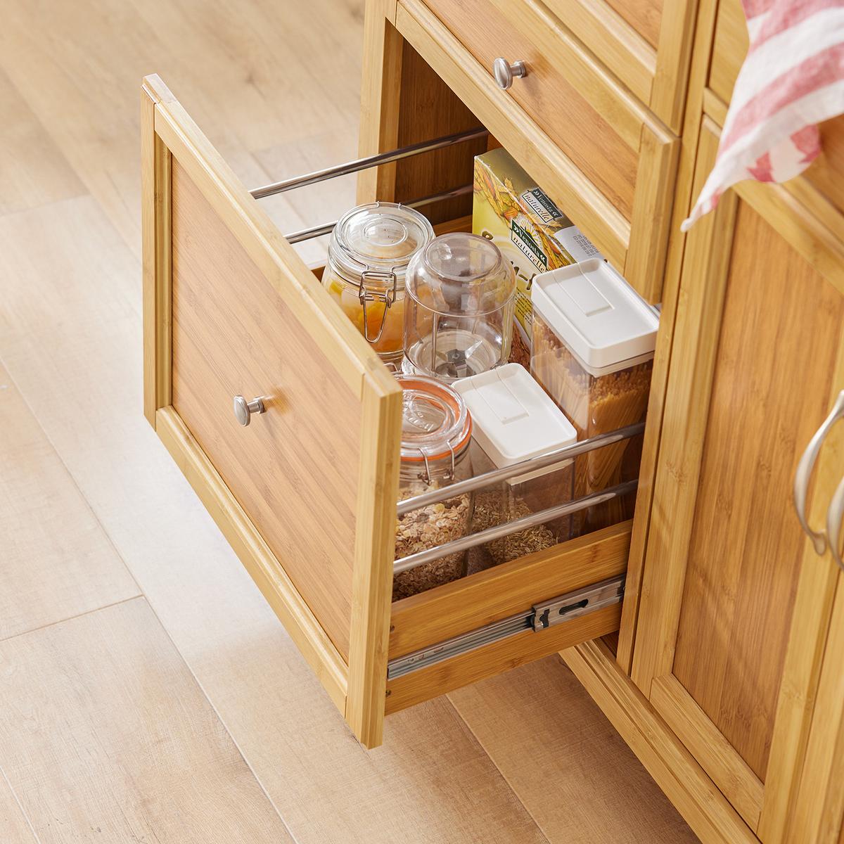 KÜCHENINSEL rollbar Bambus - Naturfarben, Holz/Holzwerkstoff (115/92/46cm) - SoBuy