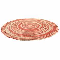 JUTETEPPICH rund, braun, D120x1 cm - Rot/Naturfarben, Naturmaterialien (120/120cm) - Wanderlust