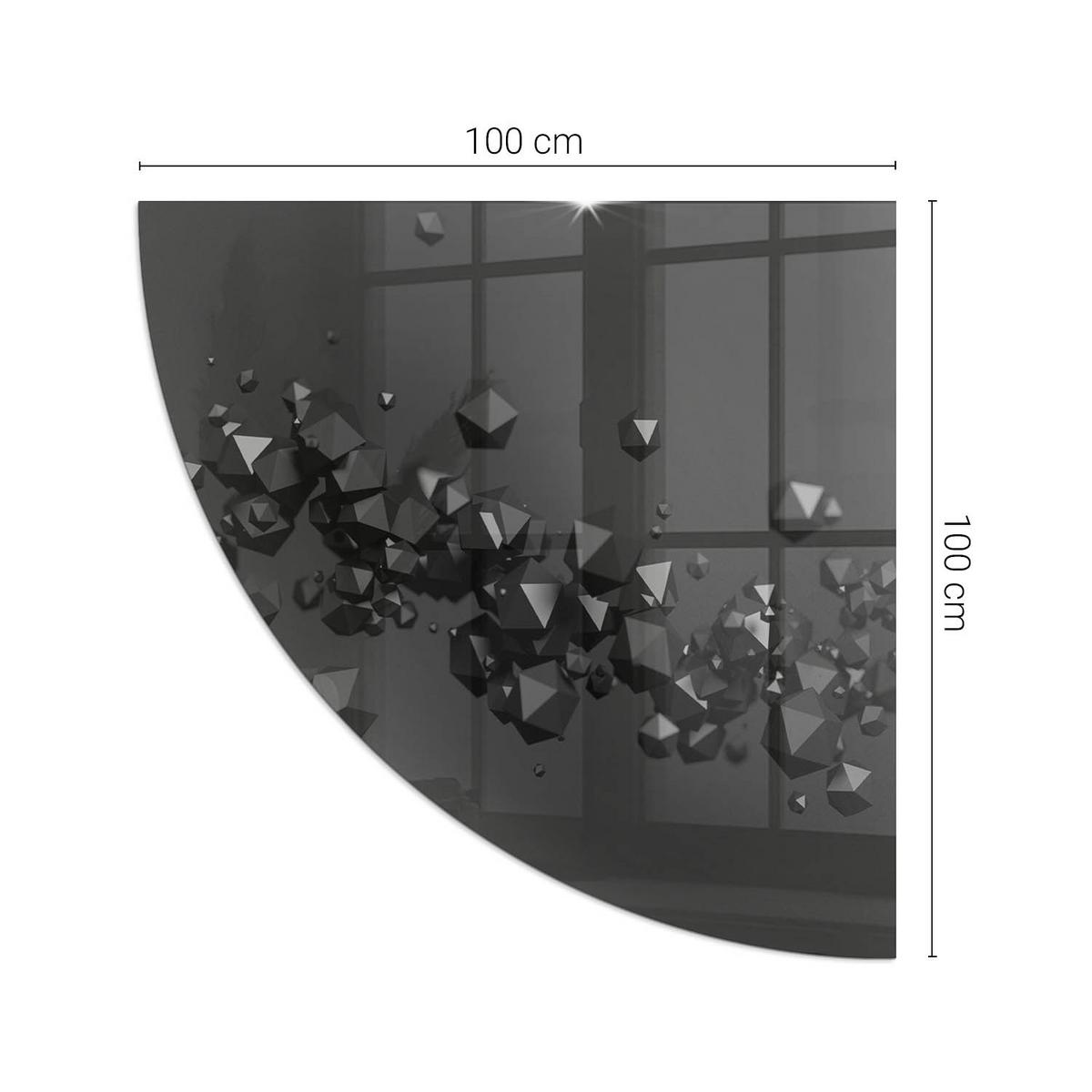 GLASPLATTE für Kamin 100x100 cm - Schwarz, Glas (100/100/0.4cm) - TULUP