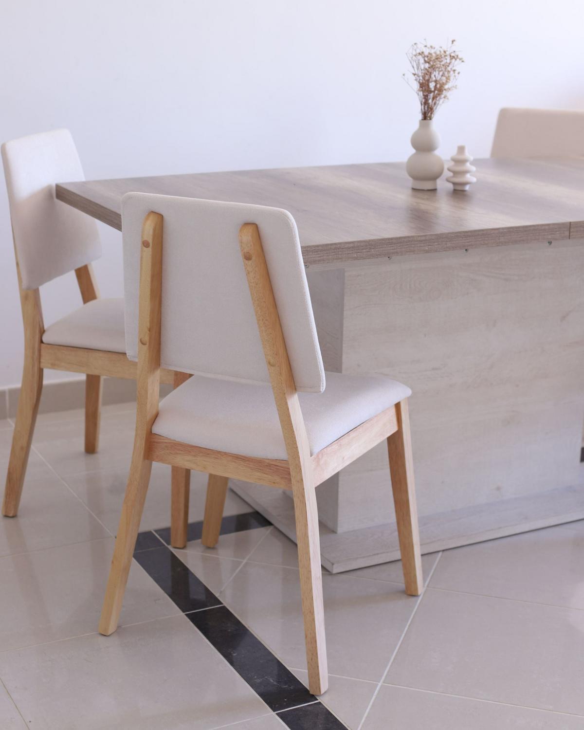 STUHL 2er-Set Holz Helles Beige Merrill - Hellbraun/Beige, Holz (52/89/51cm) - Beliani