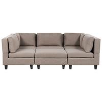 5-SITZER-MODULSOFA U-förmiges Braun Stoff mit Ottomane Unstad - Braun, Textil (228/72/76cm) - Beliani