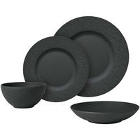 TAFELSERVICE Manufacture Rock schwarz 16-tlg. - Schwarz, Keramik (28/32/38cm) - Villeroy & Boch