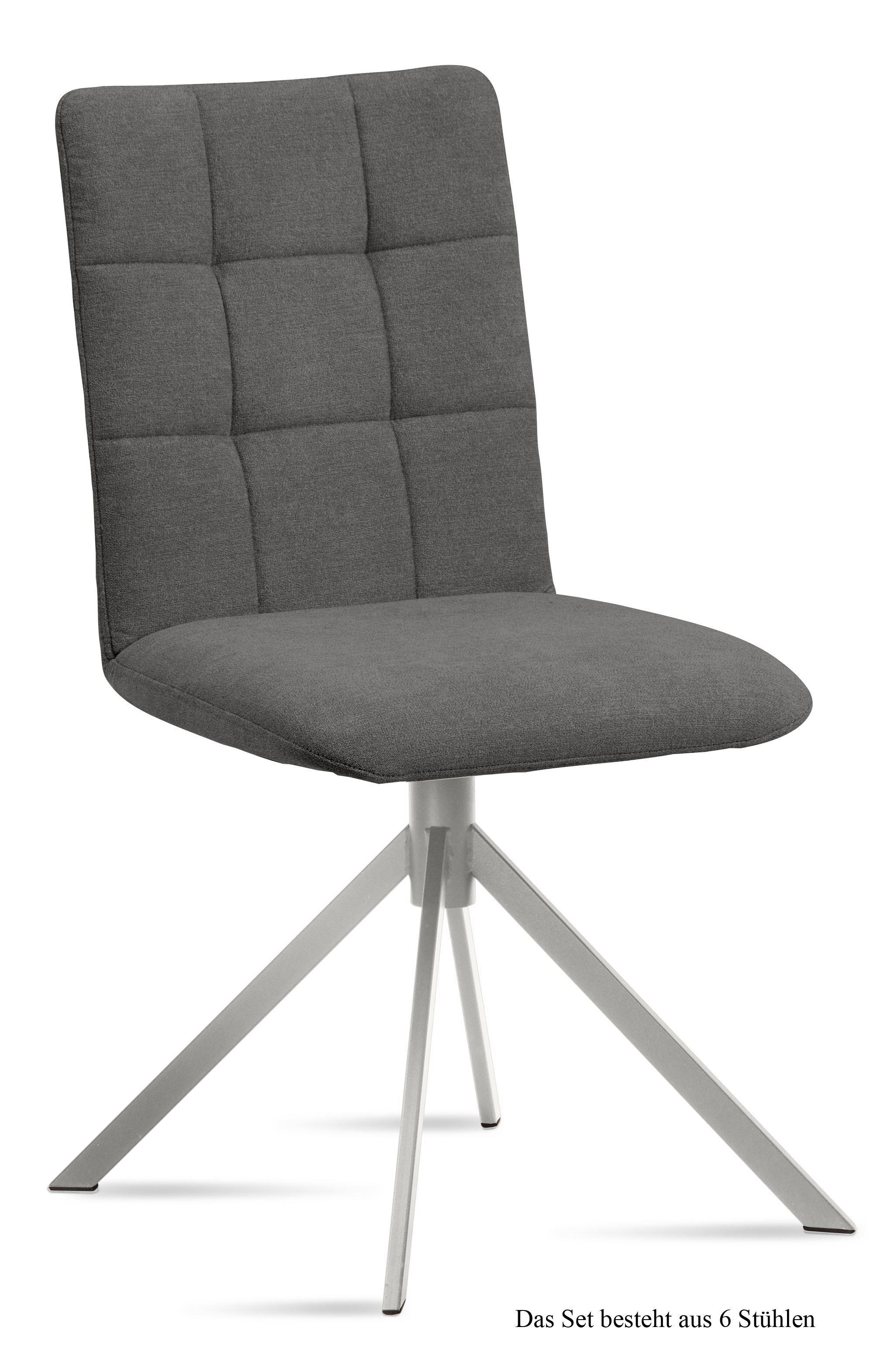 ESSZIMMERSTUHL (6er-Set) Dorise 47x91x60 Edelstahl/Grau - Edelstahlfarben/Grau, Kunststoff (60/91/47cm) - 58aufmkessel