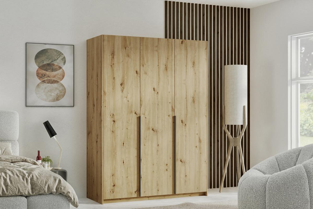DREHTÜRENSCHRANK AMARA 148/204/58cm 3-türig Eiche Artisan - Eiche Artisan, Holzwerkstoff (148/204/58cm) - MASSENO