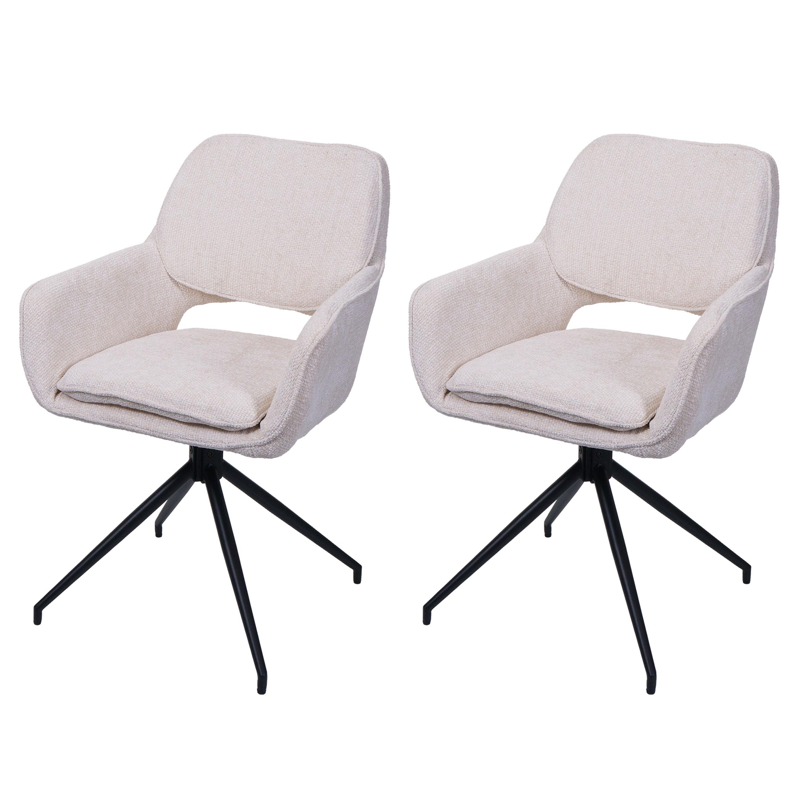 ESSZIMMERSTUHL Cremeweiß 2er-Set - Creme/Weiß, Textil (57/86/61cm) - MCW