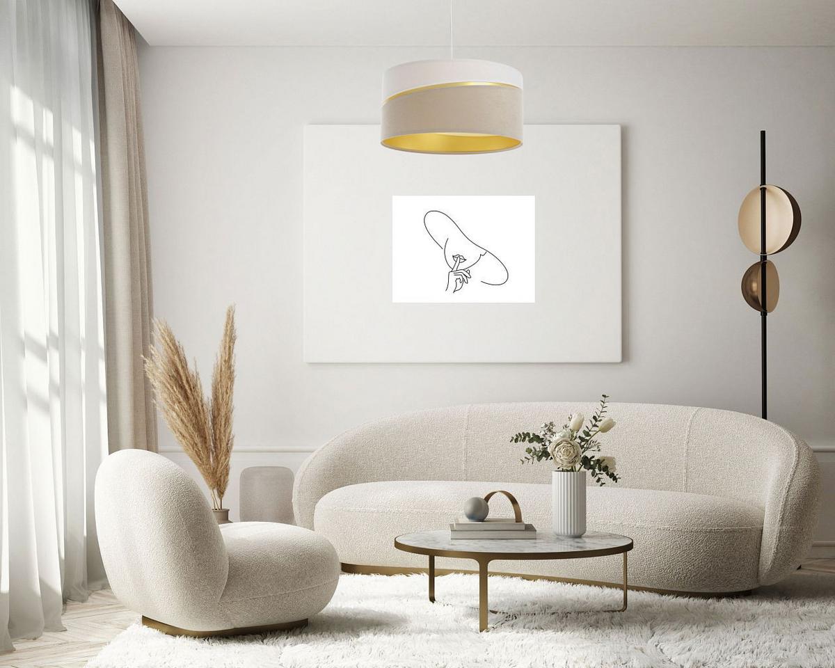 HÄNGELEUCHTE Weiß 60/30 cm - Beige/Weiß, Kunststoff (60/0.4/30cm) - ONZENO