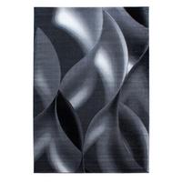 TEPPICH Kurzflor INN in Schwarz, mit abstraktem Wellenmuster, 140 x 200 cm - Schwarz, Textil (200/140cm) - KADIMA DESIGN