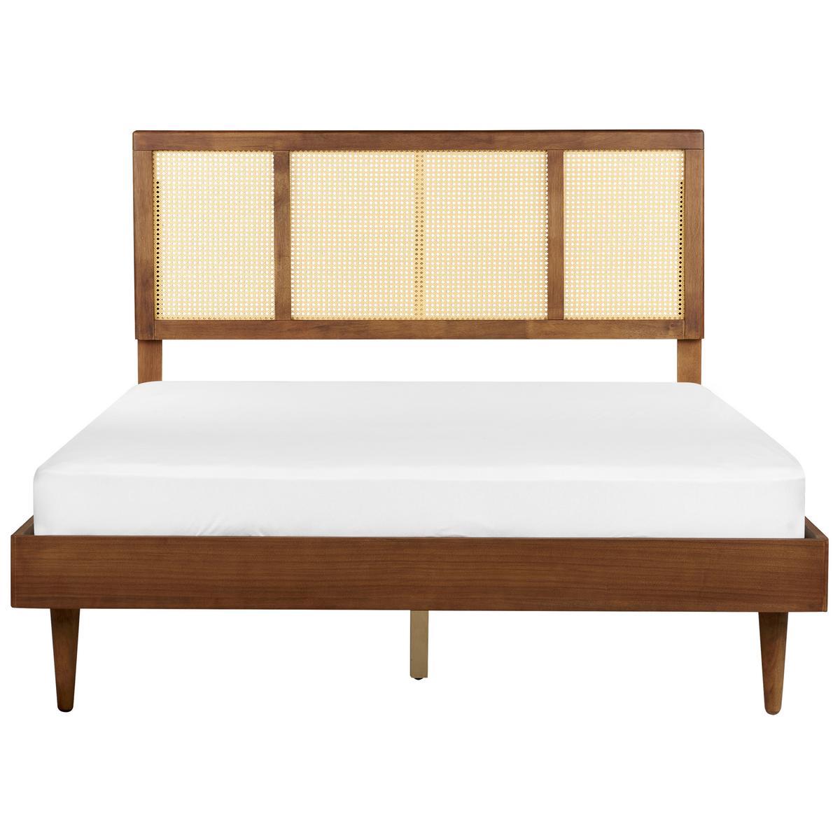 BETT mit Lattenrost 160/200 Gummibaumholz Braun Auray - Braun, Holz (160/200cm) - Beliani