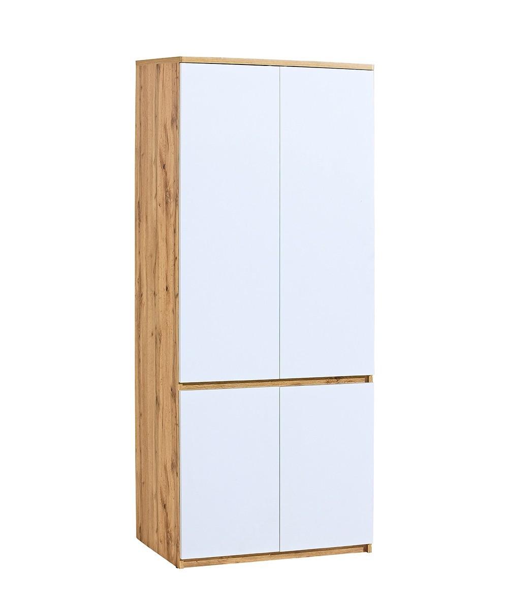 DREHTÜRENSCHRANK KRYOS 80,1/195,2/52cm 2-türig Eiche Wotan - Eiche Wotan/Weiß, Holzwerkstoff (80.1/195.2/52cm) - MASSENO