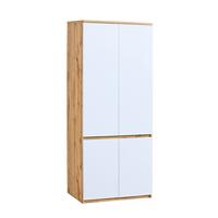 DREHTÜRENSCHRANK KRYOS 80,1/195,2/52cm 2-türig Eiche Wotan - Eiche Wotan/Weiß, Holzwerkstoff (80.1/195.2/52cm) - MASSENO