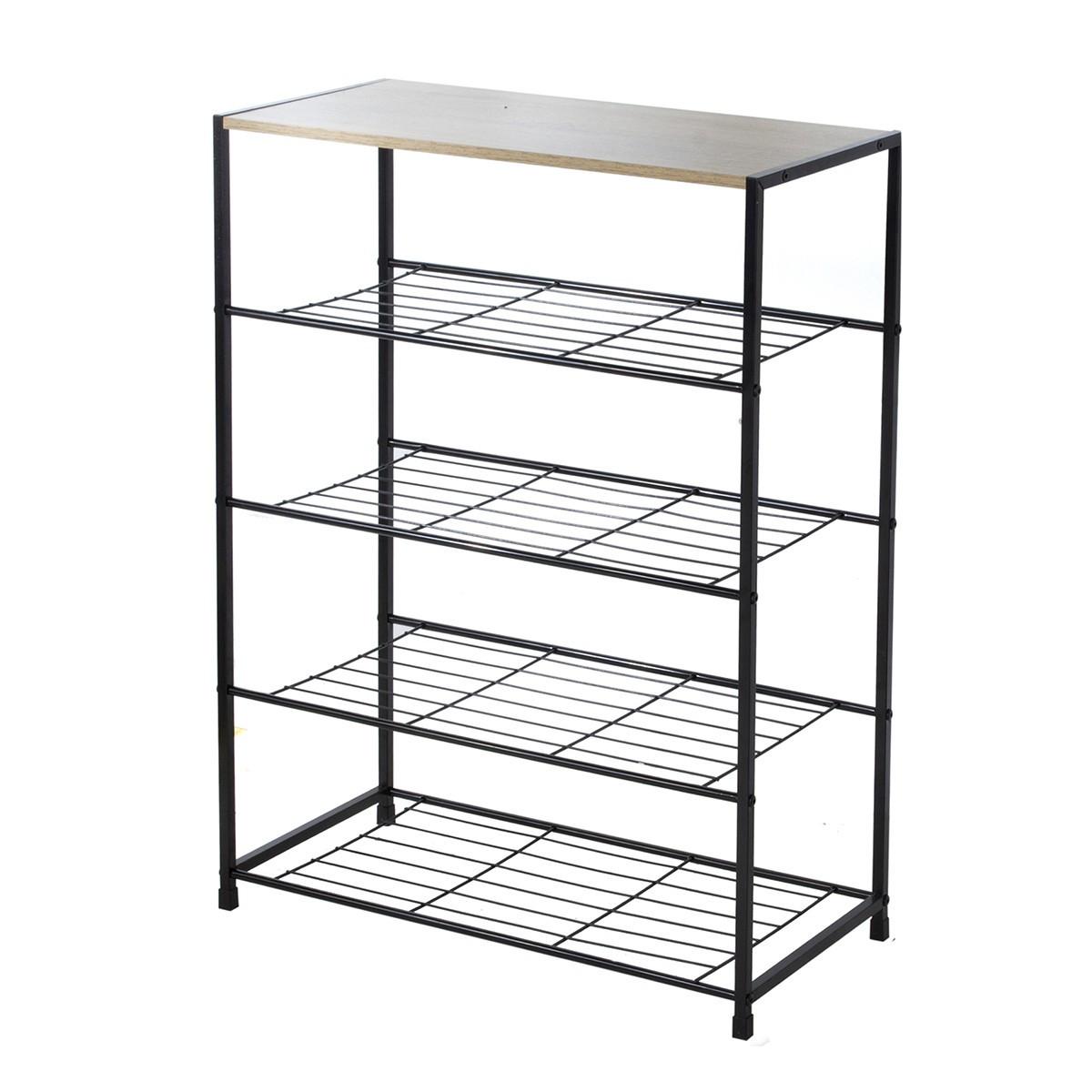 SCHUHREGAL 5-stufig 63/30/83 cm - Eschefarben, Holzwerkstoff (30/83/85cm) - Calicosy