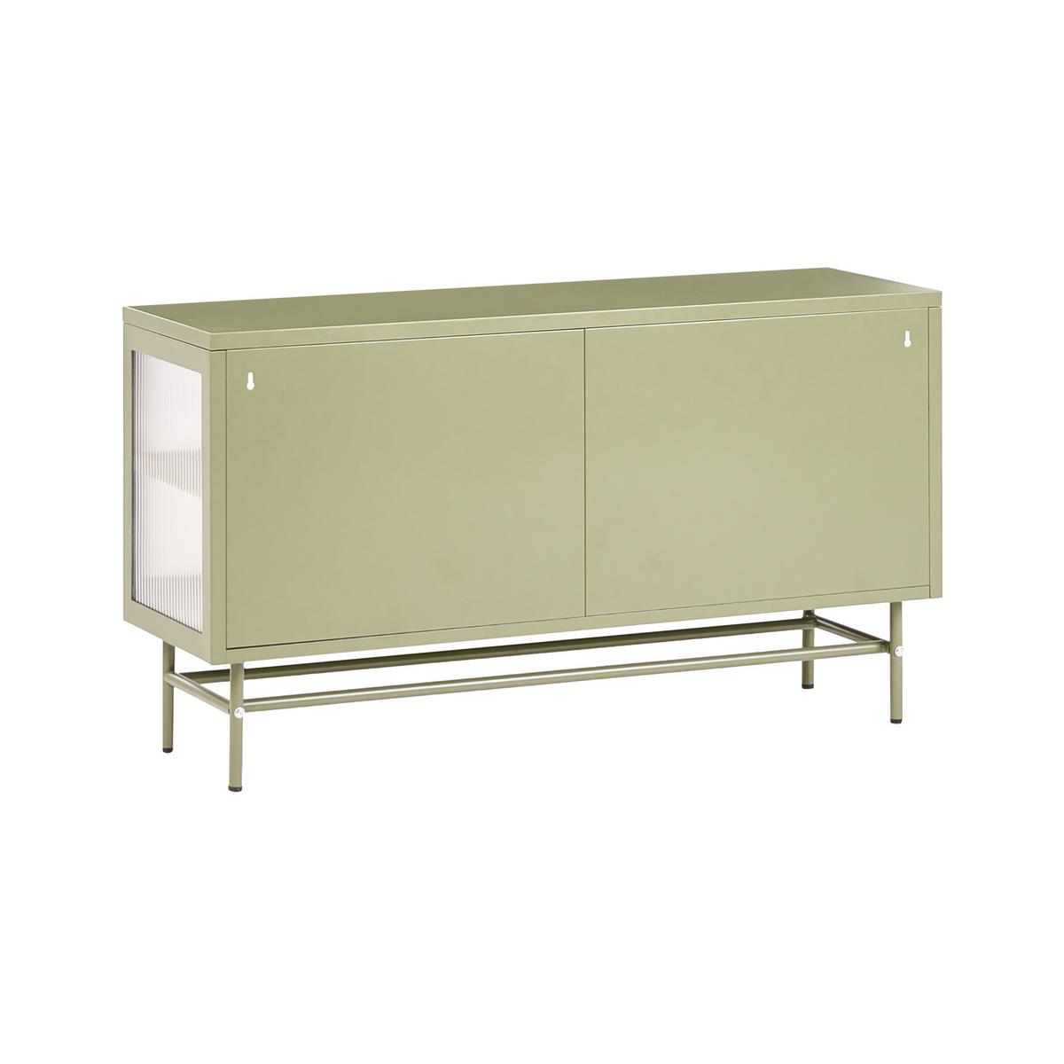 SIDEBOARD mit Glastüren Metall 115 cm Grün Devon - Grün, Metall (115/64/35cm) - Beliani
