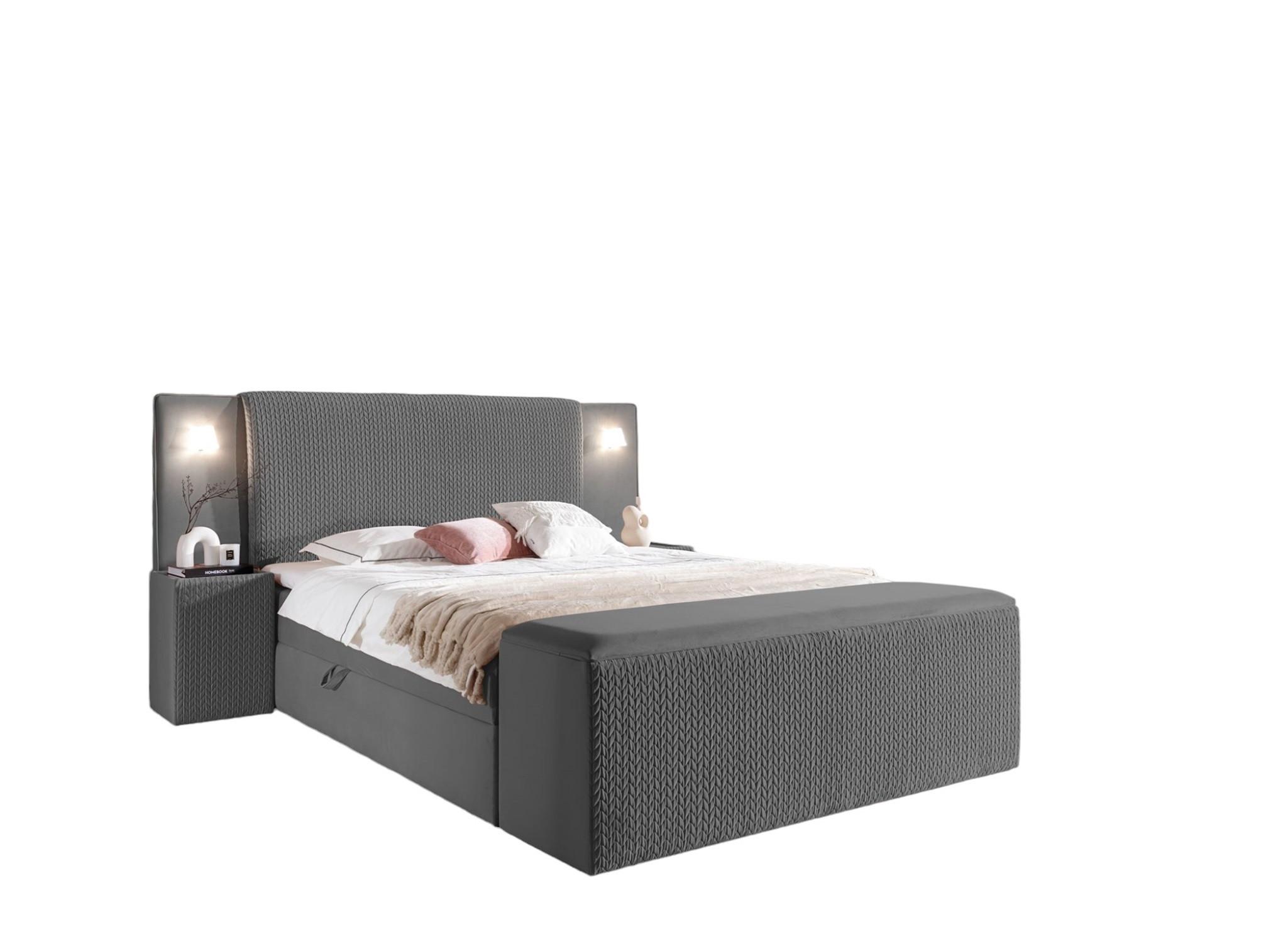 BOXBETT Marten Magic Velvet Set.4 - Dunkelgrau, Holzwerkstoff/Textil (160/200cm) - Fun Möbel