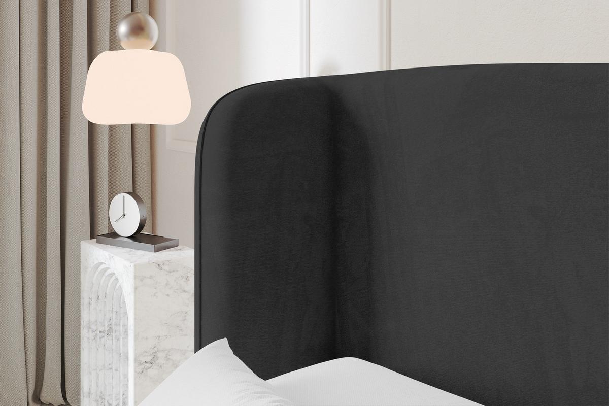 POLSTERBETT mit Bettkasten und Lattenrost, Bett mit Matratze H3/H4 - ESTI 140x200 Schwarz - Schwarz, Holzwerkstoff/Textil (140/200cm) - ALTDECOR