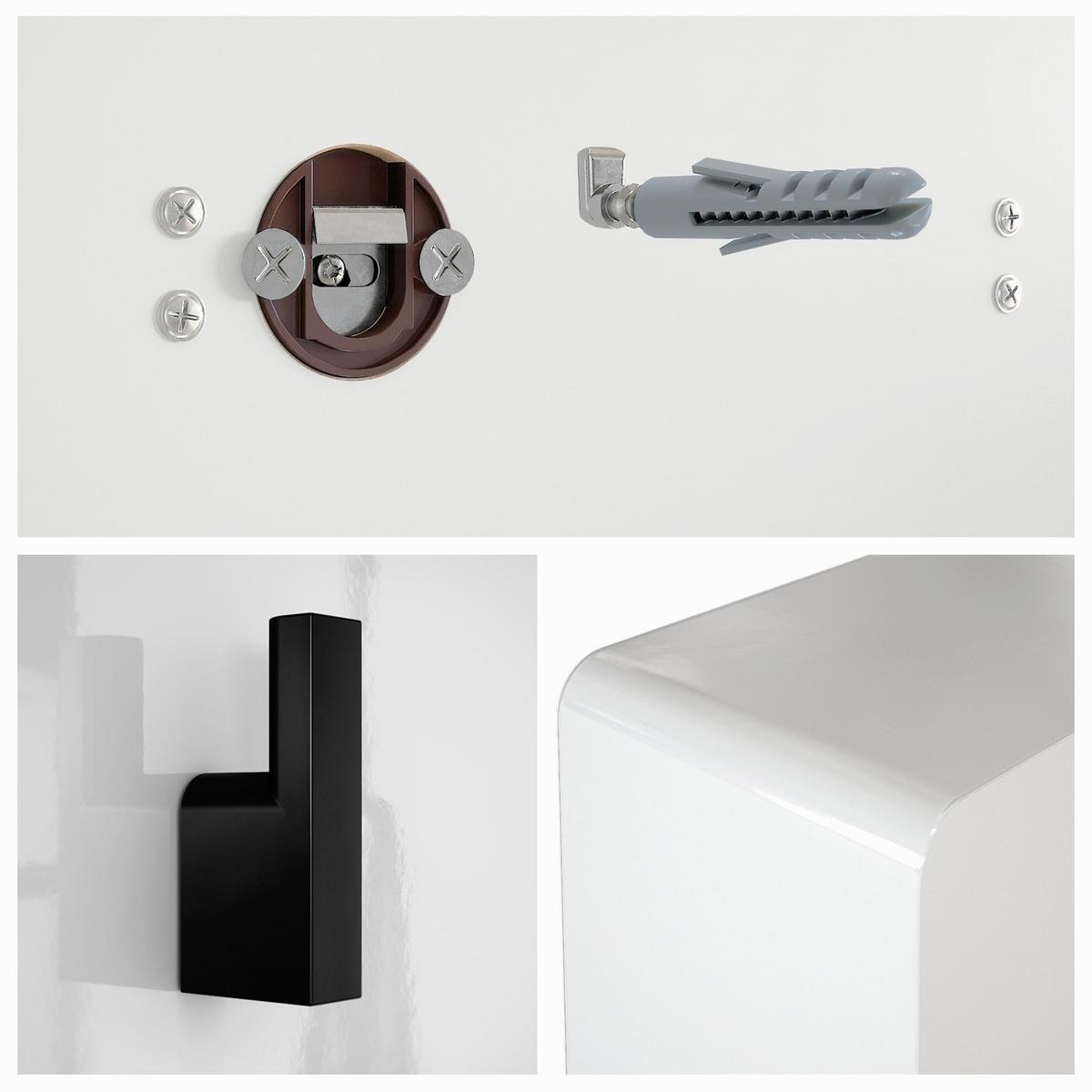 GARDEROBENPANEEL Linea Grau Hochglanz - Grau, Holzwerkstoff (110.5/14.5/3.5cm) - Vladon