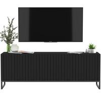 TV-SCHRANK Elpis Schwarz Matt mit Metallrahmen Glamour 150 cm - Schwarz, Holzwerkstoff/Metall (150/51.5/36.5cm) - Meble Lindner