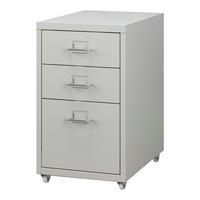 ROLLCONTAINER Kökar - Weiß, Metall (28/48/41cm) - [en.casa]