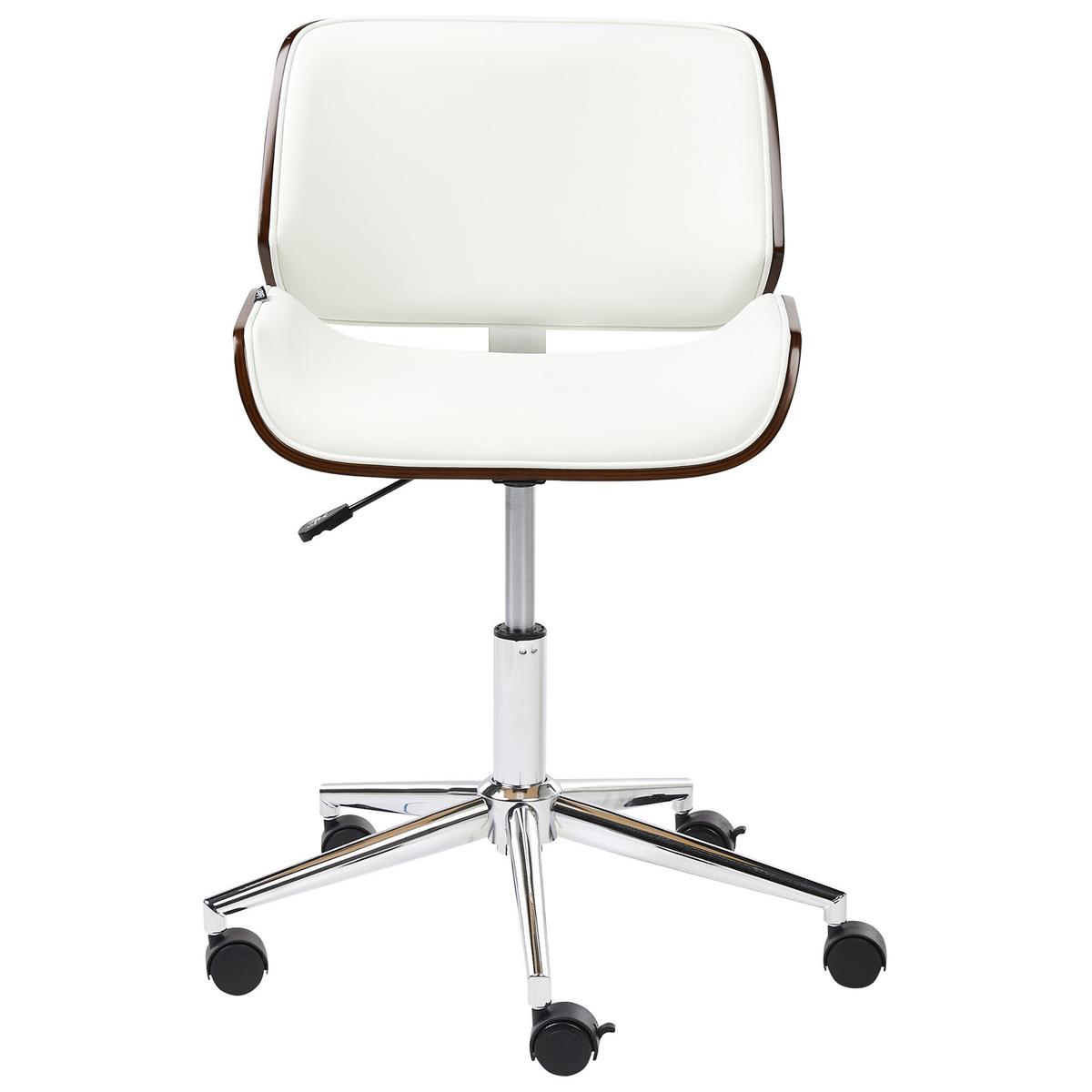 SCHREIBTISCHSTUHL Weiß Totowa - Weiß, Kunststoff (54/77/39cm) - Beliani