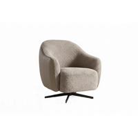 DREHSESSEL BRITTO Taupe Bouclé, Kunstleder Drehbar (360°) - Taupe/Schwarz, Textil/Metall (81/85/83cm) - KAWOLA