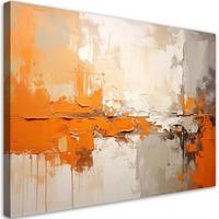 WANDBILD, Orange beige Abstrakt - Orange, Textil (45/30cm) - Feeby