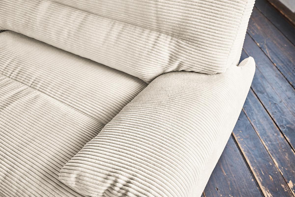 SOFA CINE Cremeweiß Cord - Creme/Schwarz, Kunststoff/Textil (284/84/106cm) - KAWOLA
