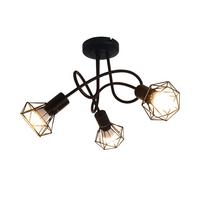 DECKENSTRAHLER Backnang 3-flammig 40/40/24.5 cm - Schwarz, Metall (40/40/24.5cm) - Nettlife