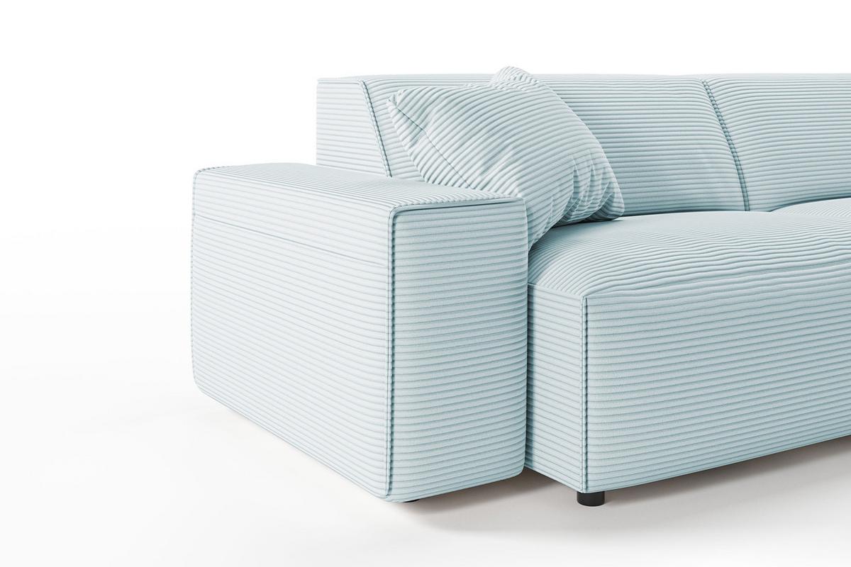 ECKSOFA RANI Hellblau Cord - Schwarz/Hellblau, Kunststoff/Textil (299/189cm) - KAWOLA
