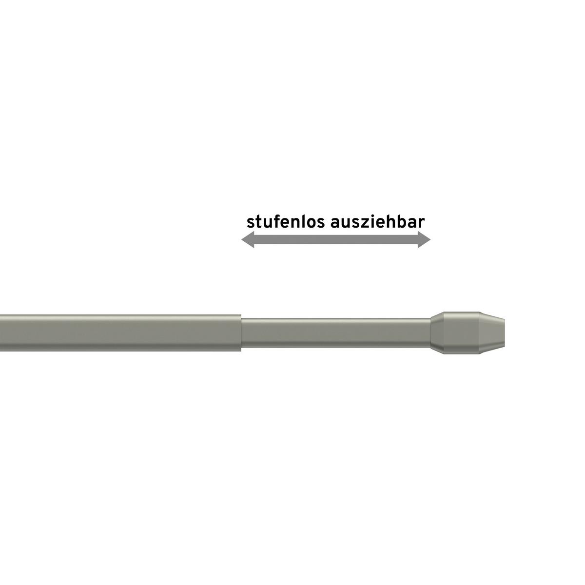 SCHEIBENSTANGEN / VITRAGESTANGEN MIT KLEBEHAKEN Geno 40-60 cm, oval, Silbergrau, Packung 2 Stück - Alufarben, Kunststoff/Metall (1.2/2.4/60cm) - INTERDECO