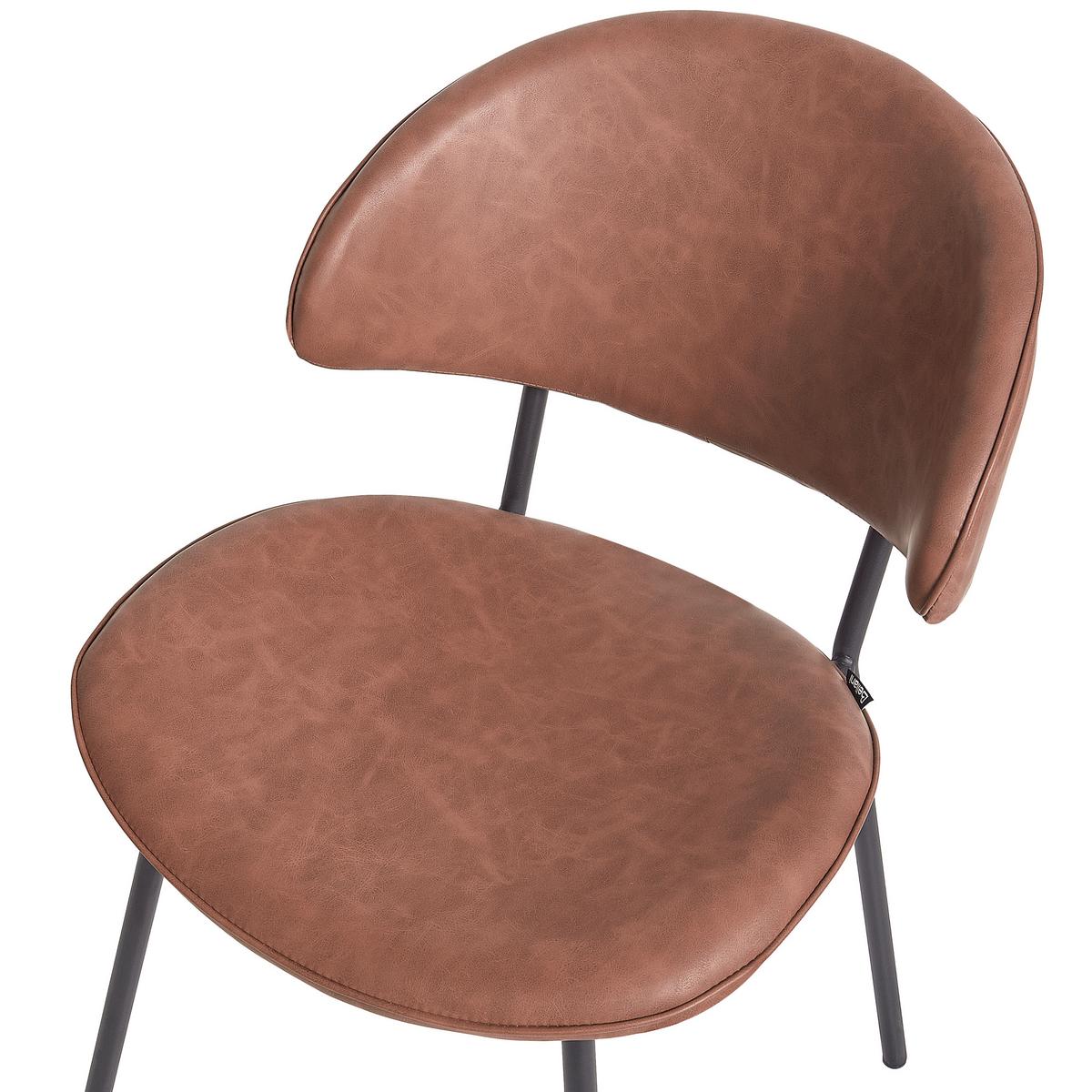 ESSZIMMERSTUHL 2er Set Kunstleder Braun Kiana - Braun, Kunststoff (50/81/59cm) - Beliani