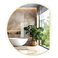 LED SPIEGEL 63 cm x 70 cm Unregelmäßiger Form Neutralweiß 4000K - Blaugrau, Glas (63/70/0.4cm) - TULUP
