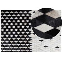 KURZFLOR-TEPPICH Maldan 230/160 cm - Schwarz, Fell (160/230cm) - Beliani