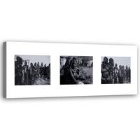 WANDBILD collage menschen in afrika - Schwarz, Textil (90/30cm) - Feeby