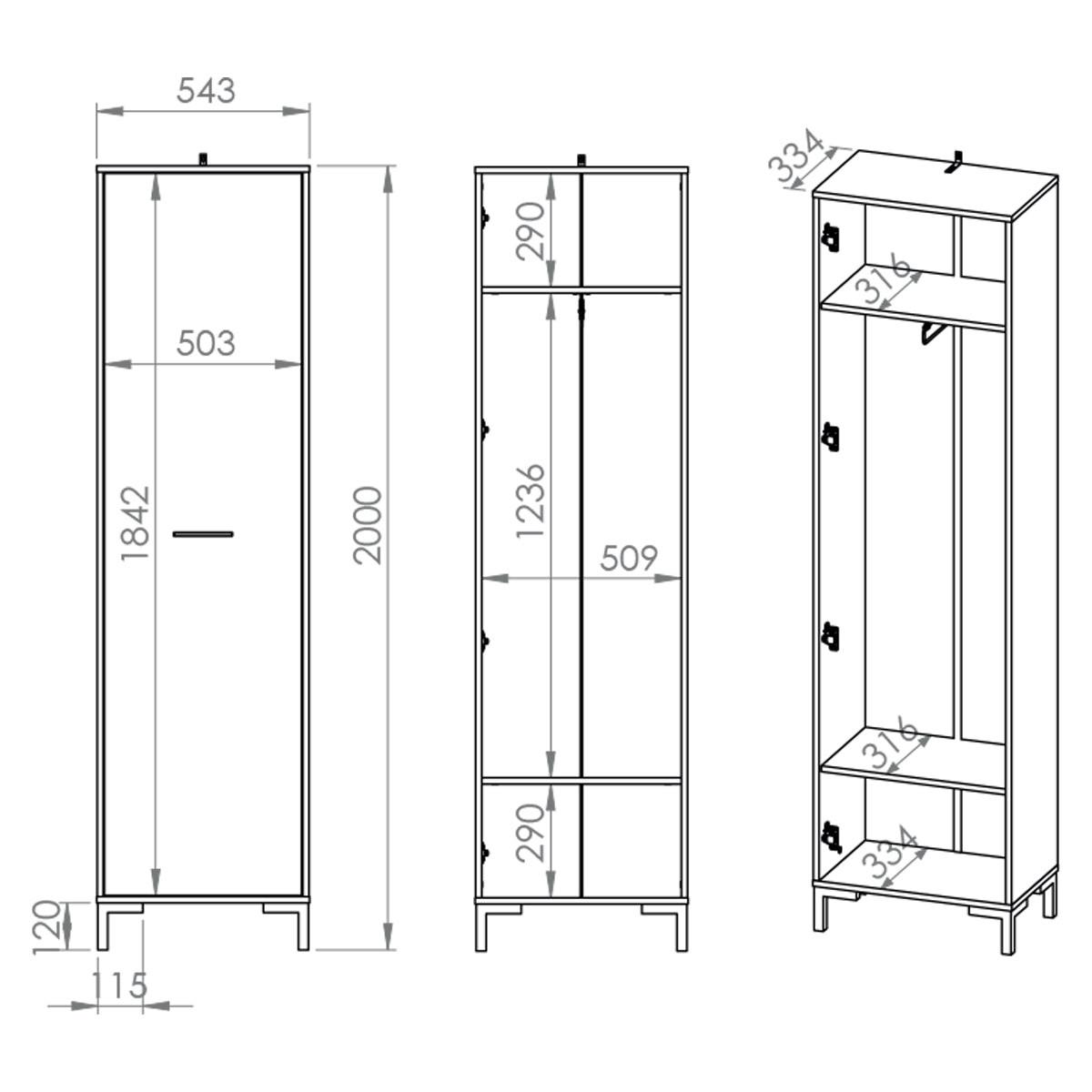 VITRINE Liora Holz - Braun, Holzwerkstoff (55/200/34cm) - Petits-meubles