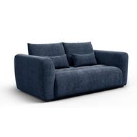 SOFA SORENO 3-Sitzer, dunkelblau - Schwarz/Dunkelblau, Holz/Textil (214/94/114cm) - Wozimo