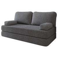 BETTSOFA NIKSI aus Schaumstoff Bucle-Stoff Grau Schlaffunktion - Grau, Textil (170/86/80cm) - MASSENO