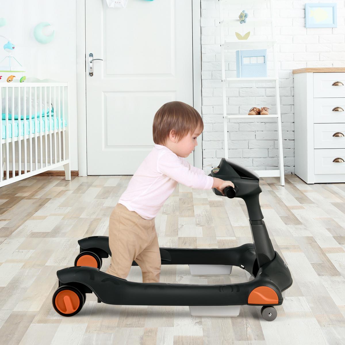 LAUFLERNHILFE Kappbar Schwarz - Schwarz, Kunststoff (73/55/60cm) - COSTWAY