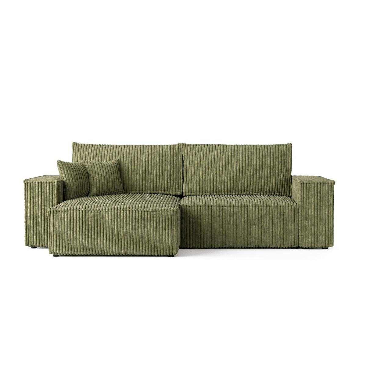 ECKSOFA CAVO mit Schlaffunktion Grün im Tilia Stoff - Schwarz/Grün, Holz/Holzwerkstoff (255/148cm) - AltaBeds