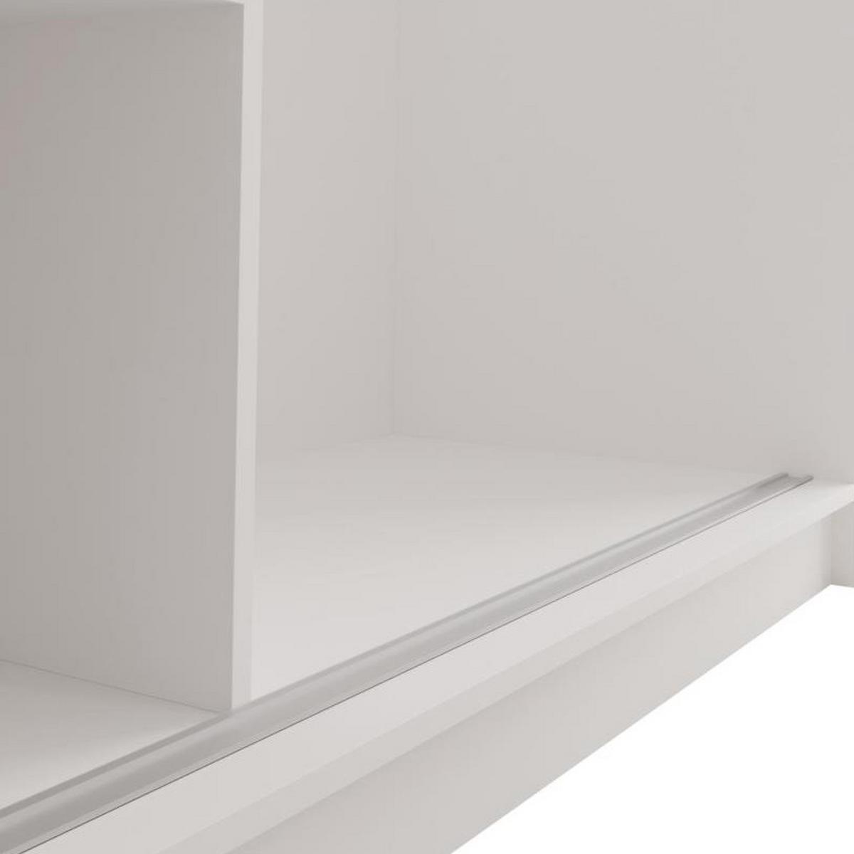 SCHWEBETÜRENSCHRANK Debra mit 2 Türen, 160/216/61 Weiß mit Spiegel - Weiß, Holzwerkstoff (160/216/61cm) - Beautysofa