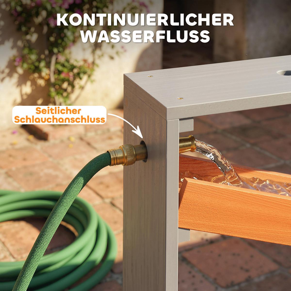 SAND-WASSERSPIELTISCH Tannenholz Kunststoff Grau - Grau, Holz (75/34.5/105cm) - AIYAPLAY