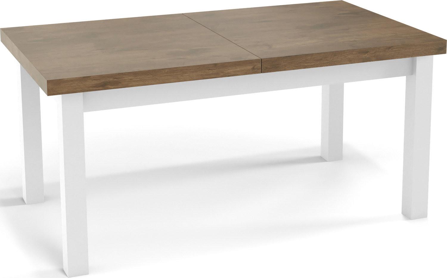 ESSTISCH Avena rechteckig ausziehbar, Lefkas Eiche 160/90/78 - Alteiche/Weiß, Holz/Holzwerkstoff (90/210/78cm) - WFL GROUP