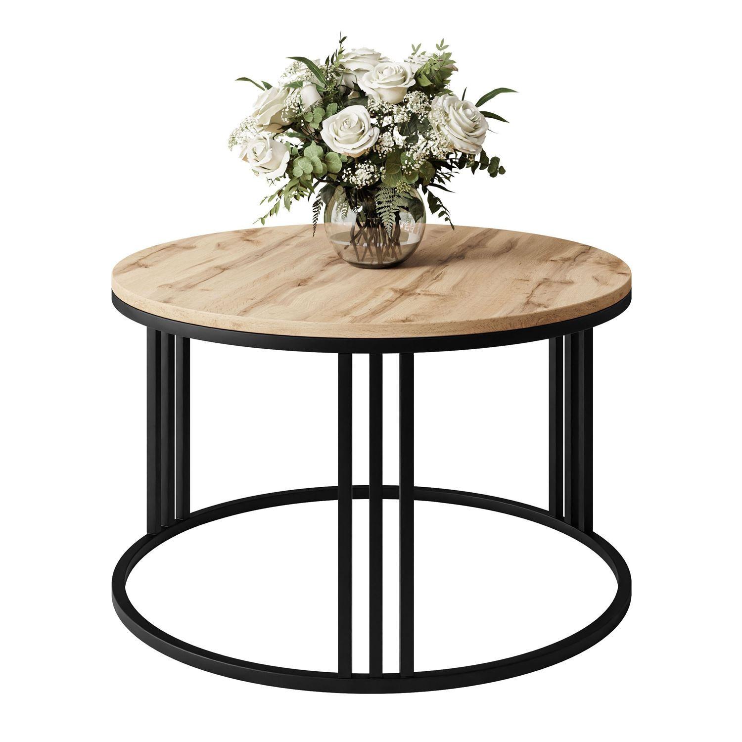 COUCHTISCH LORI LOFT - Schwarz/Braun, Holzwerkstoff (70/70/48cm) - Lookway