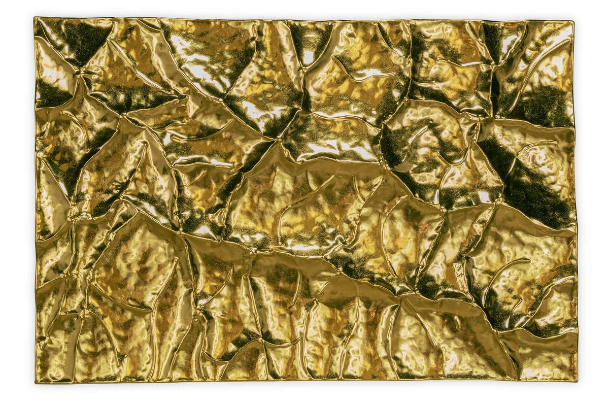 METALLBILD Gold 100/70 cm - Goldfarben, Metall (4.2/70cm) - KUNSTLOFT