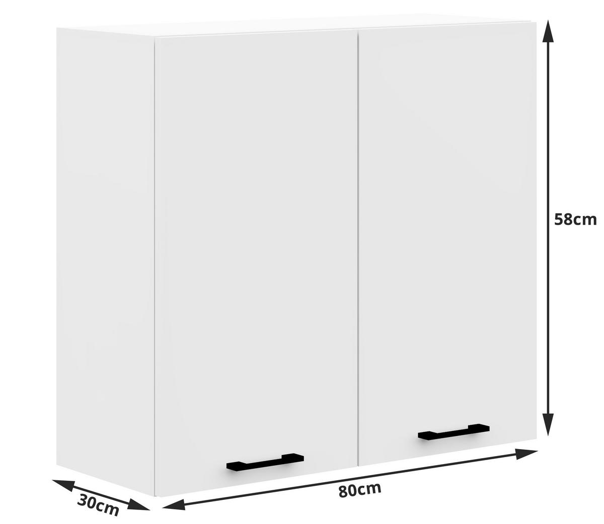 HÄNGESCHRANK Weiß 58/80/30 - Weiß, Holzwerkstoff (80/58/30cm) - RAUMHIRSCH FURNITURE