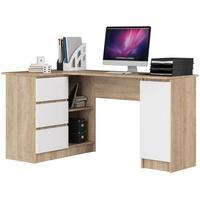 SCHREIBTISCH Eiche Sonoma, Weiß 77/155/85 - Weiß, Holzwerkstoff (124/85/77cm) - RAUMHIRSCH FURNITURE