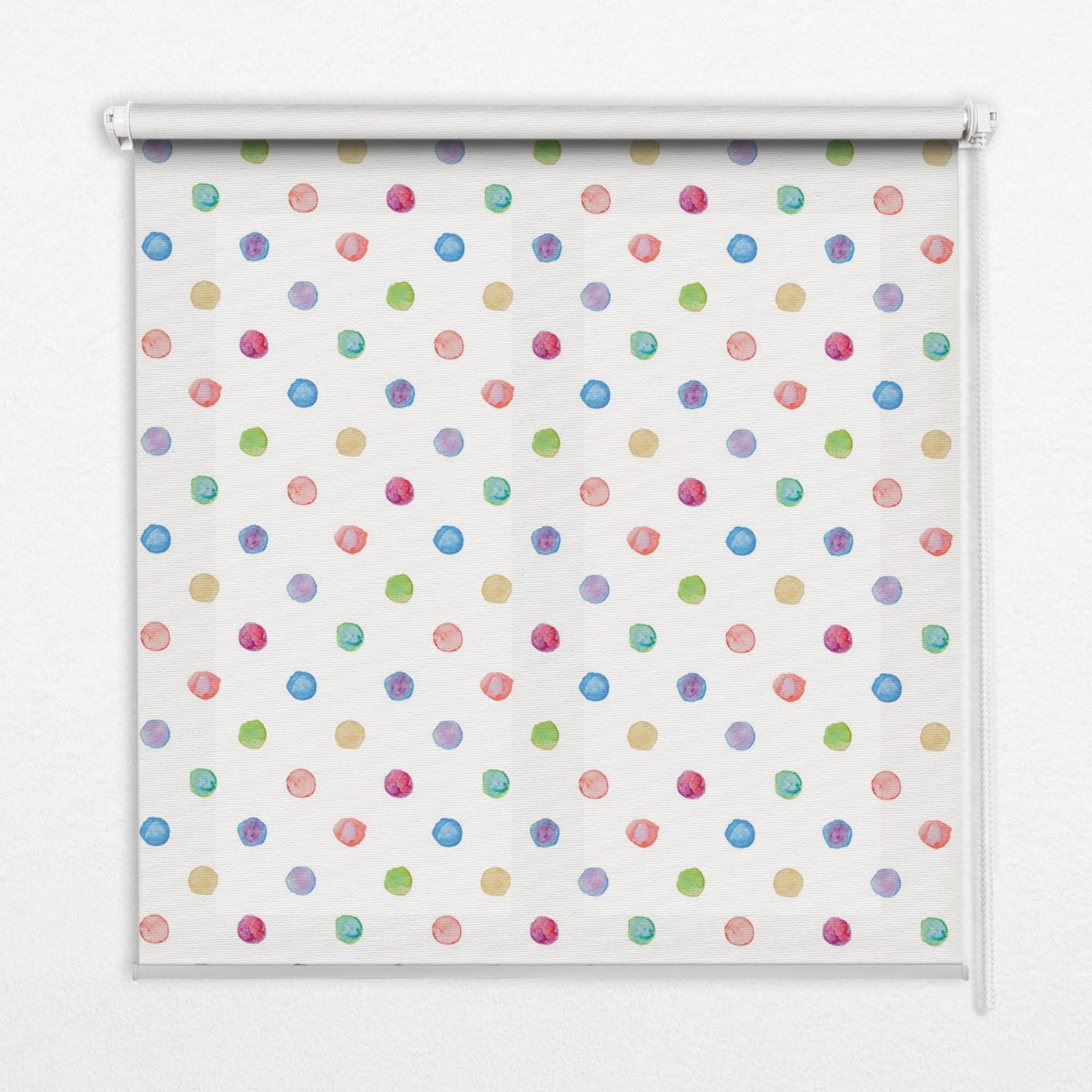 INNENROLLO - Fensterrollo - Rollo - 90x180 cm - Bunte Punkte - Blau, Kunststoff (90/180/0.5cm) - TULUP