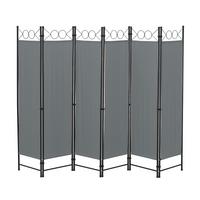 SICHTSCHUTZ Saragossa - Dunkelgrau, Textil/Metall (240/2cm) - [en.casa]